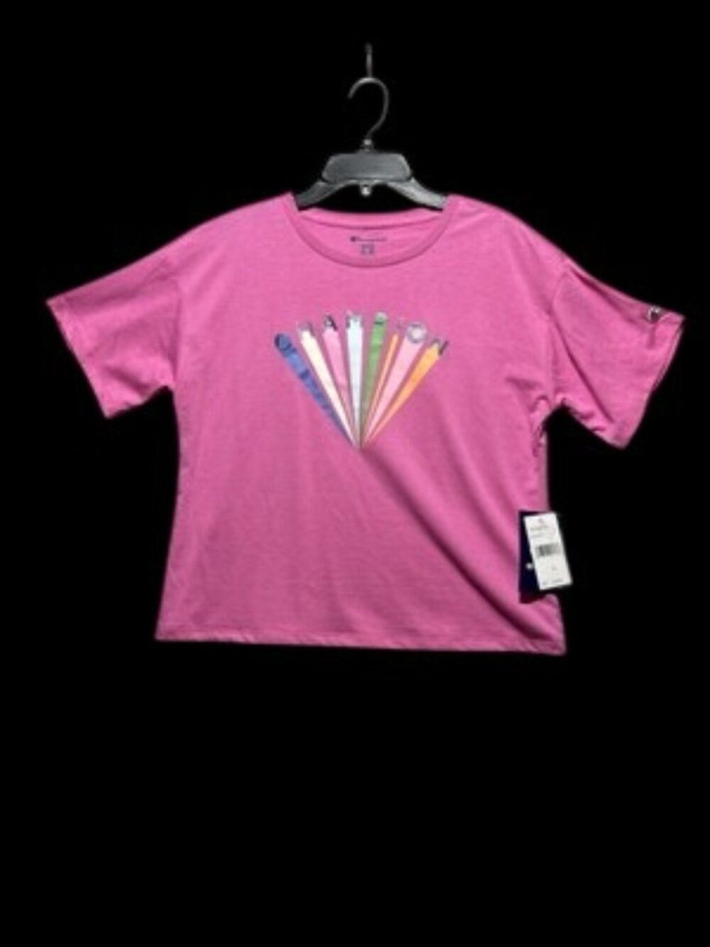 NWT Champion Girl's Carnation Pink Crop SS T-Shirt Size XL 16